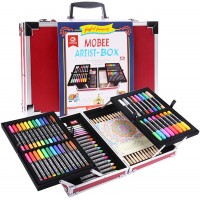 MOBEE 97-Piece Artist Box Set with Aluminum Case, Children Kids Pencil Crayon Kit for Painting and Drawing